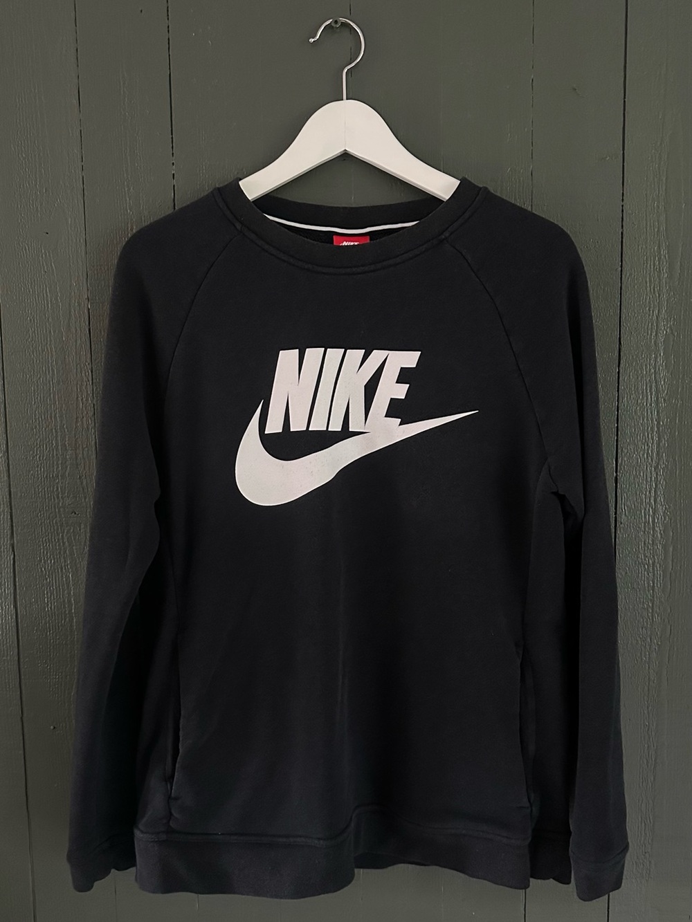 Nike Black Crewneck Sweatshirt with White Swoosh Logo